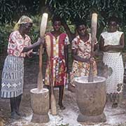 Women pounding cassava