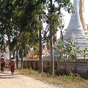 Walking past stupas