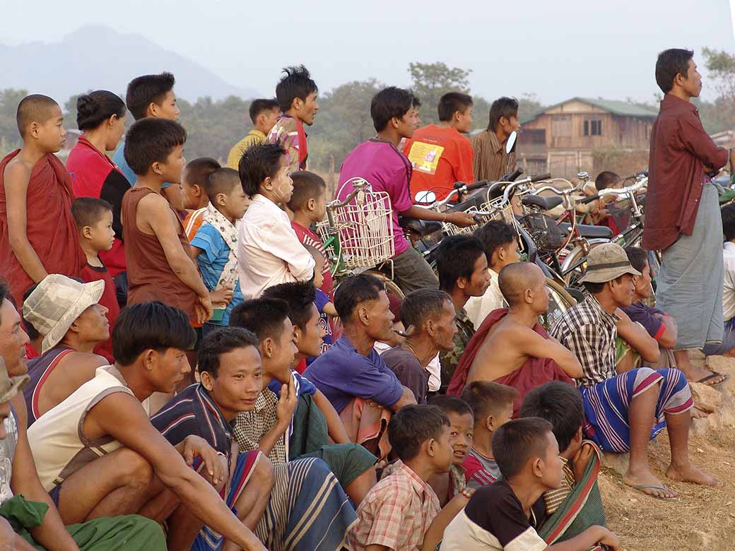 Watching a soccer match