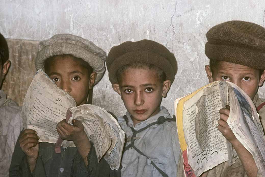 Three young boys, school