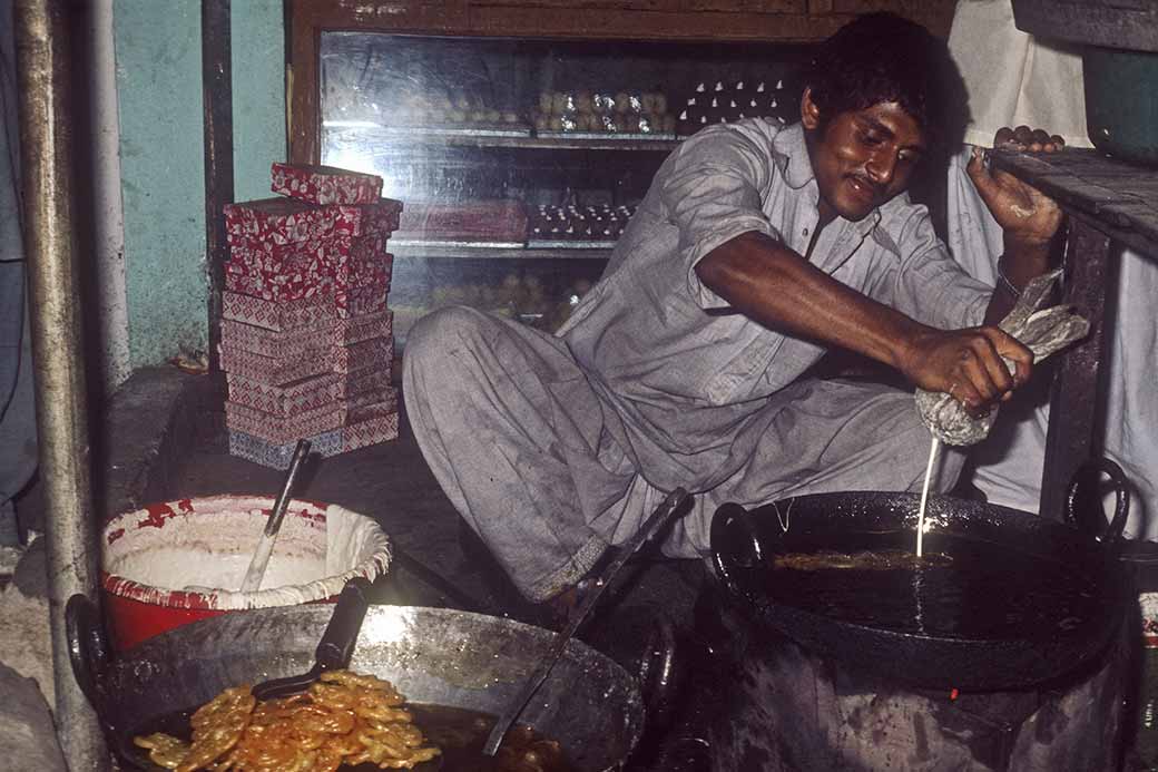 Making “Jalebi” sweets