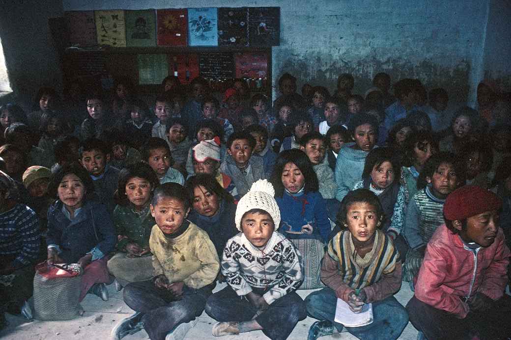 Tibetan children singing