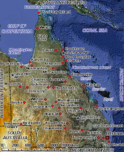 Map of Queensland