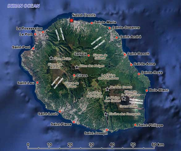 Map of Réunion